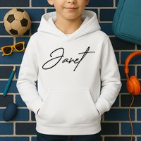 Janet Name In Script Lettering Kids Hoodie
