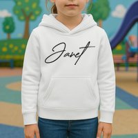 Janet Name In Script Lettering Kids Hoodie