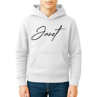 Janet Name In Script Lettering Kids Hoodie