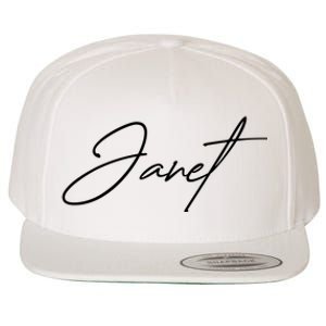 Janet Name In Script Lettering Wool Snapback Cap