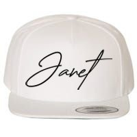 Janet Name In Script Lettering Wool Snapback Cap