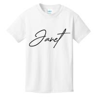 Janet Name In Script Lettering Kids T-Shirt