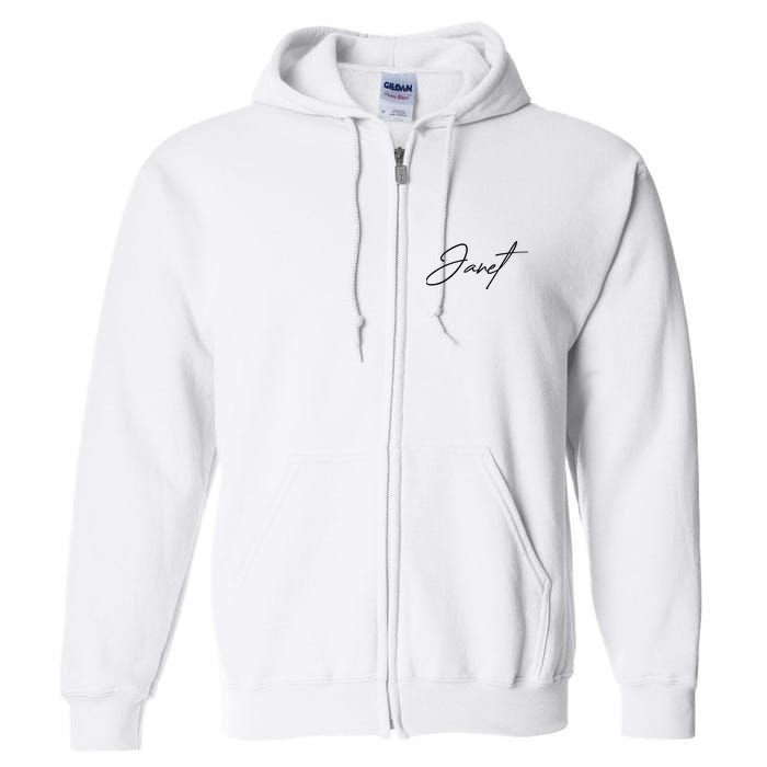 Janet Name In Script Lettering Full Zip Hoodie