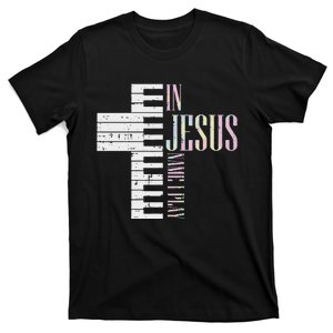 Jesus Name I Play Piano Christian Pianist T-Shirt