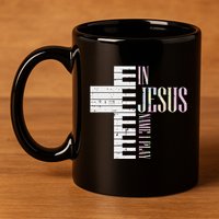 Jesus Name I Play Piano Christian Pianist 11oz C Handle Ceramic Mug