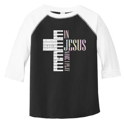 Jesus Name I Play Piano Christian Pianist Toddler Fine Jersey T-Shirt