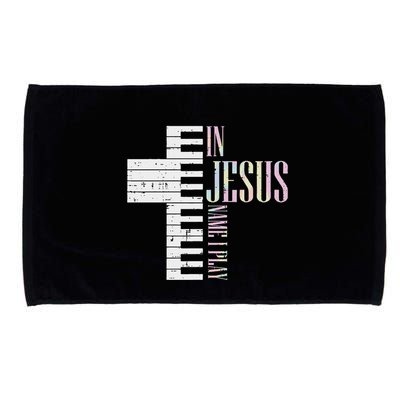 Jesus Name I Play Piano Christian Pianist Microfiber Hand Towel