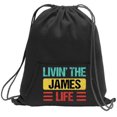 James Name Sweatshirt Cinch Pack Bag