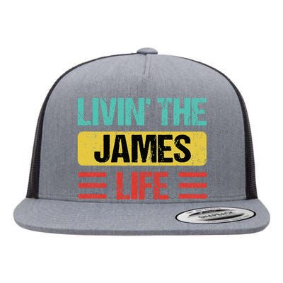 James Name Flat Bill Trucker Hat