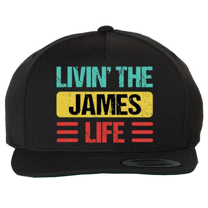 James Name Wool Snapback Cap