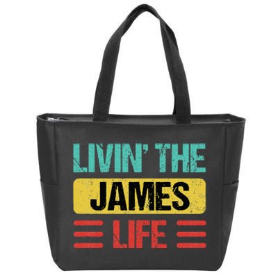 James Name Zip Tote Bag