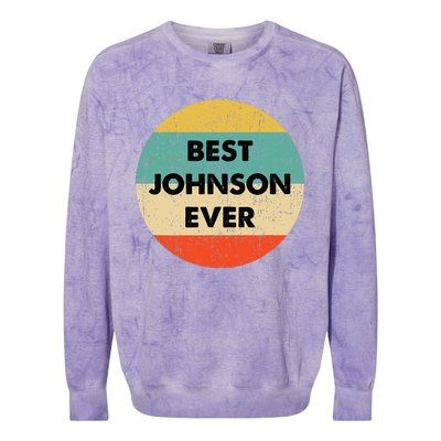 Johnson Name Colorblast Crewneck Sweatshirt