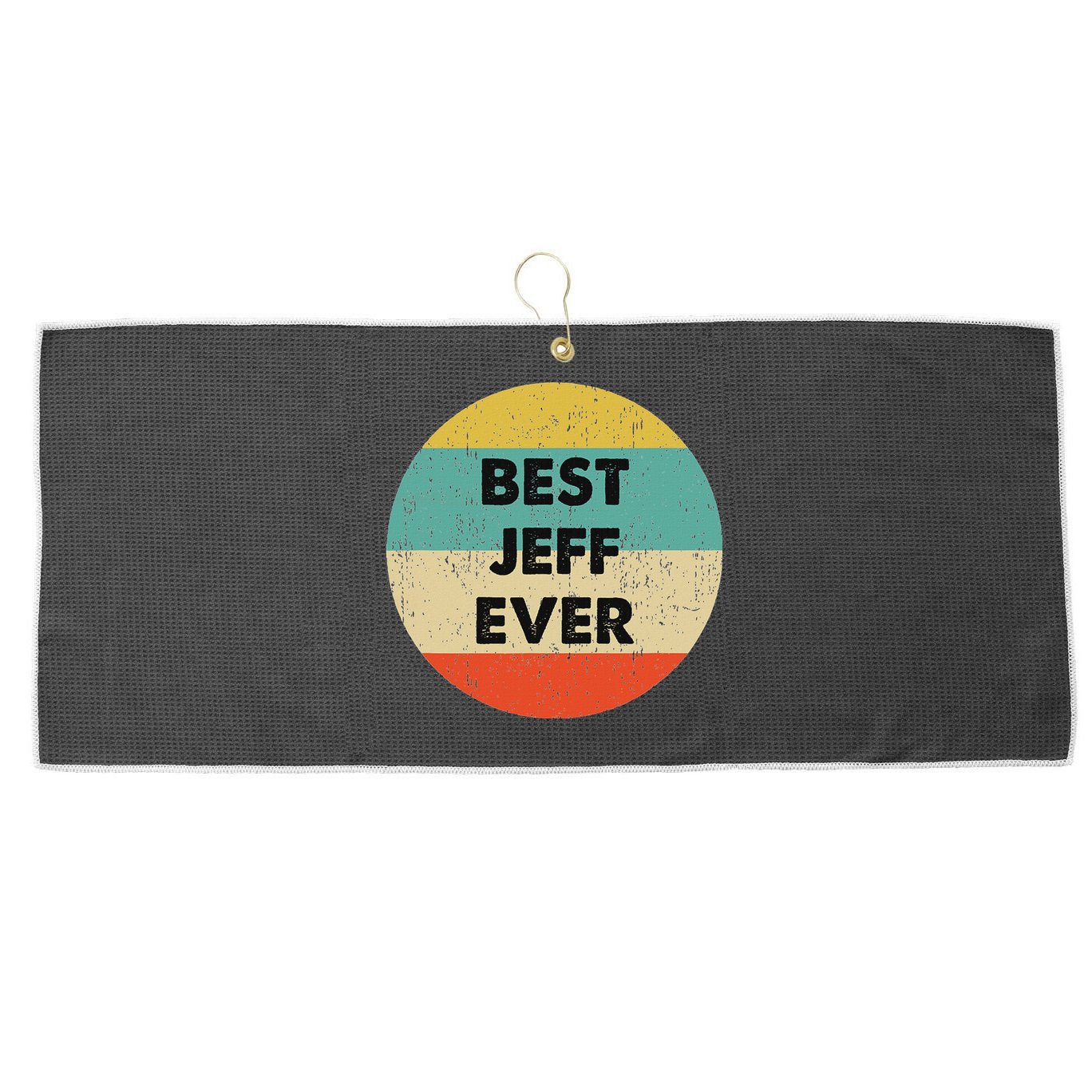 Jeff Name Large Microfiber Waffle Golf Towel