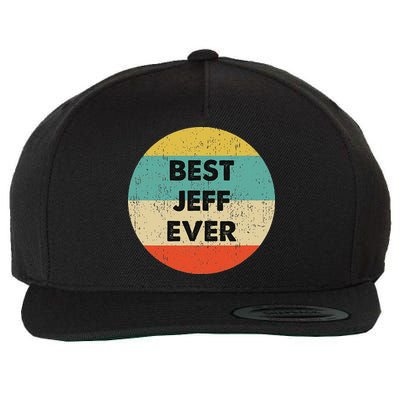 Jeff Name Wool Snapback Cap