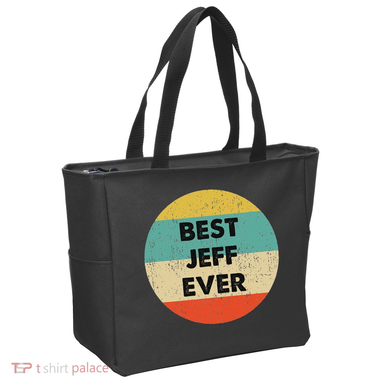Jeff Name Zip Tote Bag