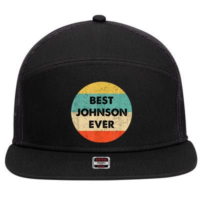 Johnson Name 7 Panel Mesh Trucker Snapback Hat