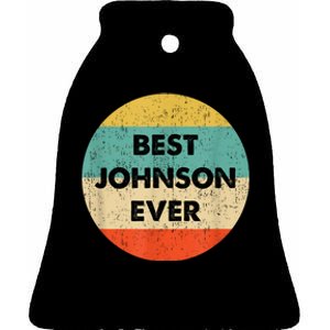 Johnson Name Ceramic Bell Ornament