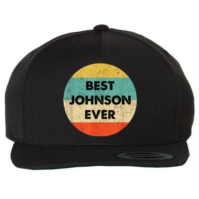 Johnson Name Wool Snapback Cap