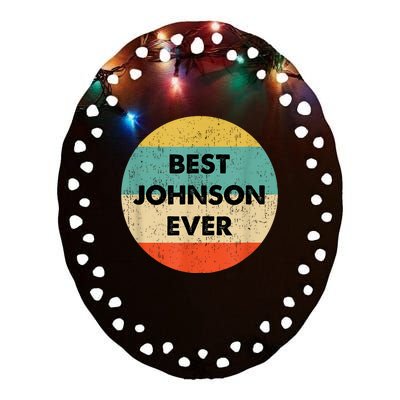 Johnson Name Ceramic Oval Ornament