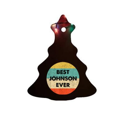 Johnson Name Ceramic Tree Ornament