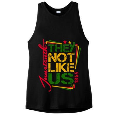 Juneteenth Not Like Us Not Like Us African American Freedom 1865 Ladies PosiCharge Tri-Blend Wicking Tank