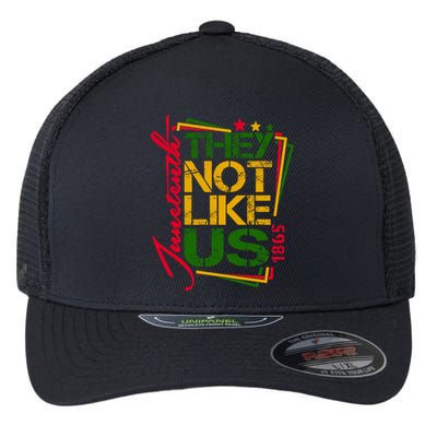 Juneteenth Not Like Us Not Like Us African American Freedom 1865 Flexfit Unipanel Trucker Cap