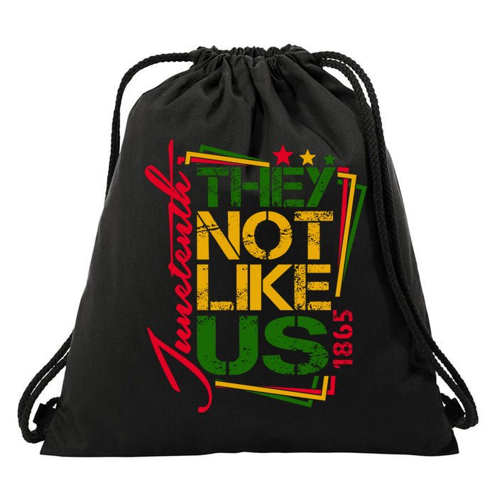 Juneteenth Not Like Us Not Like Us African American Freedom 1865 Drawstring Bag