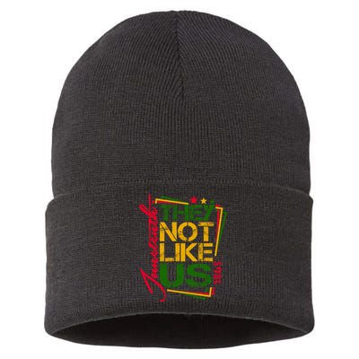 Juneteenth Not Like Us Not Like Us African American Freedom 1865 Sustainable Knit Beanie