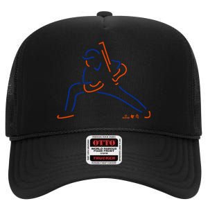 Juan Neon New York Baseball High Crown Mesh Back Trucker Hat