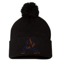 Juan Neon New York Baseball Pom Pom 12in Knit Beanie