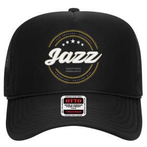 Jazz New Orleans Louisiana Jazz Music Player Classical Jazz High Crown Mesh Back Trucker Hat