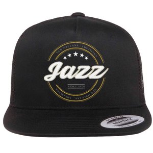 Jazz New Orleans Louisiana Jazz Music Player Classical Jazz Flat Bill Trucker Hat