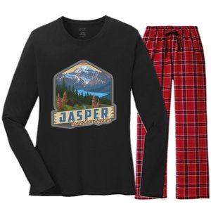 Jasper National Park Canadian Rockies Us Parks Camping Women's Long Sleeve Flannel Pajama Set 