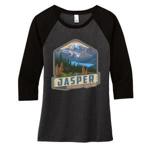 Jasper National Park Canadian Rockies Us Parks Camping Women's Tri-Blend 3/4-Sleeve Raglan Shirt