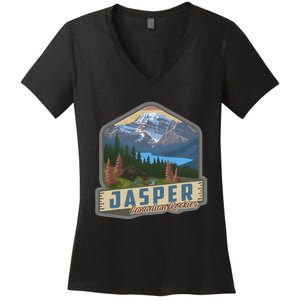 Jasper National Park Canadian Rockies Us Parks Camping Women's V-Neck T-Shirt