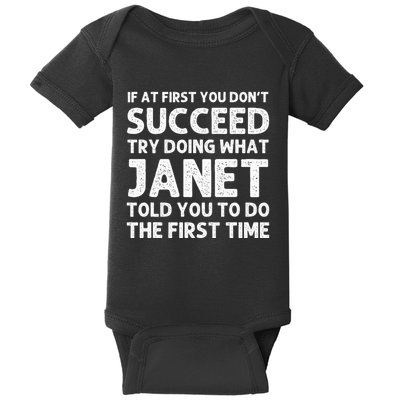 Janet Name Personalized Birthday Funny Christmas Joke Baby Bodysuit