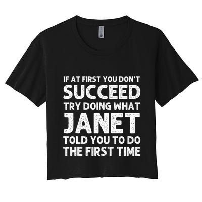Janet Name Personalized Birthday Funny Christmas Joke Crop Top