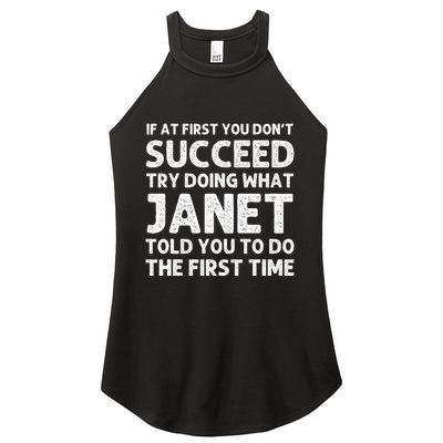 Janet Name Personalized Birthday Funny Christmas Joke Women's Perfect Tri Rocker Tank
