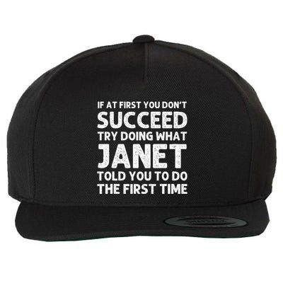 Janet Name Personalized Birthday Funny Christmas Joke Wool Snapback Cap
