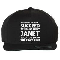 Janet Name Personalized Birthday Funny Christmas Joke Wool Snapback Cap