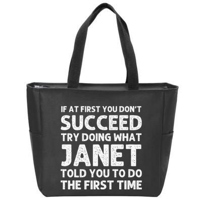 Janet Name Personalized Birthday Funny Christmas Joke Zip Tote Bag