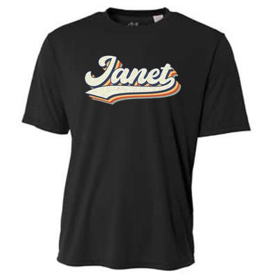 Janet Name Personalized Vintage Retro Janet Sport Name Cooling Performance Crew T-Shirt