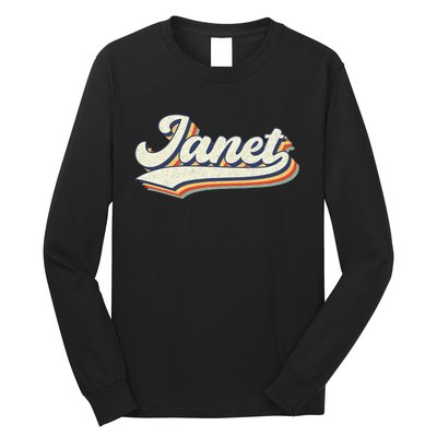 Janet Name Personalized Vintage Retro Janet Sport Name Long Sleeve Shirt