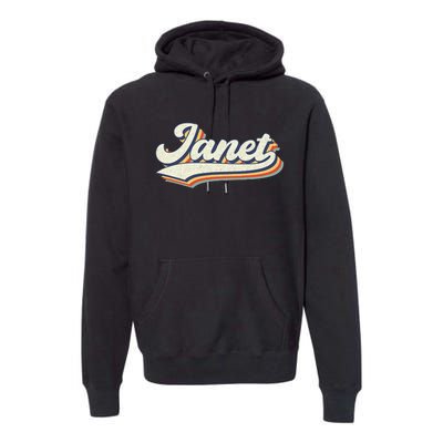 Janet Name Personalized Vintage Retro Janet Sport Name Premium Hoodie