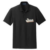 Janet Name Personalized Vintage Retro Janet Sport Name Dry Zone Grid Polo