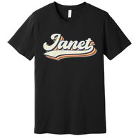 Janet Name Personalized Vintage Retro Janet Sport Name Premium T-Shirt