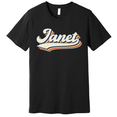 Janet Name Personalized Vintage Retro Janet Sport Name Premium T-Shirt