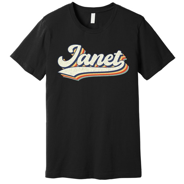 Janet Name Personalized Vintage Retro Janet Sport Name Premium T-Shirt