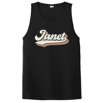 Janet Name Personalized Vintage Retro Janet Sport Name PosiCharge Competitor Tank