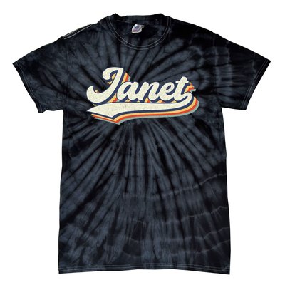 Janet Name Personalized Vintage Retro Janet Sport Name Tie-Dye T-Shirt